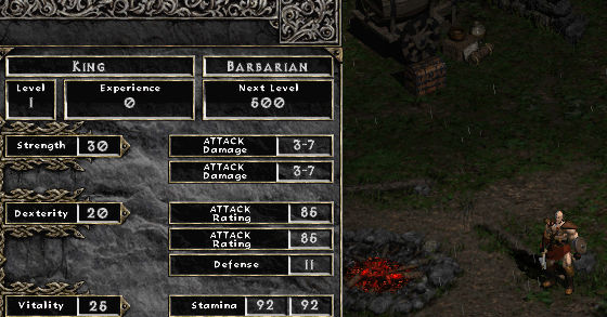 Level 1 Barbarian, Diablo 2