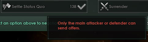 Text in in-game tooltip: Only the main attacker or defender can send offers.